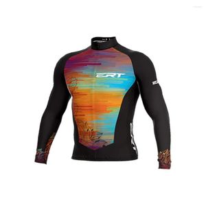 Vestes de course ERT Sportswear Cyclisme Thermique Polaire À Manches Longues Ciclismo Maillot Hombre 2023 Hiver Hommes Vêtements De Vélo Chauds