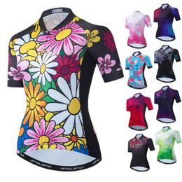 Vestes de course fleur femmes maillot de cyclisme chemise à manches courtes vêtements été vélo de montagne séchage rapide vtt vélo hauts