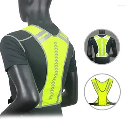 Vestes de course Haute visibilité Veste de sécurité pour réflexion cycliste pour la nuit coulant jogging moto de moto extérieur