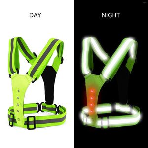 Vestes de course Haute visibilité LED Reflective Vest Night Safety Belt Gear for Walking Walking Motorcycle Day Protection