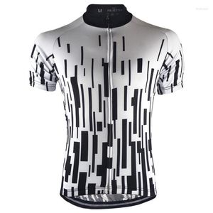 Vestes de course HIRBGOD 2023 noir blanc rayure cyclisme maillot été hommes à manches courtes vélo chemise vtt route Sport vêtements HK058