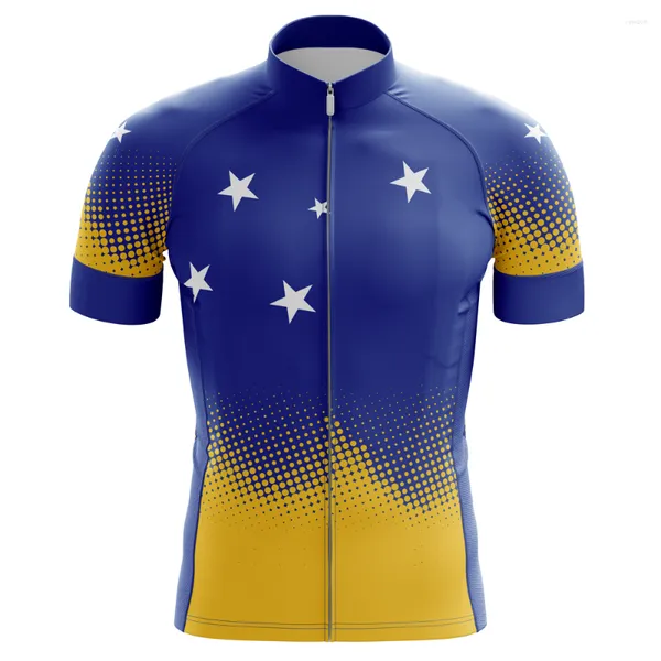 Vestes de course HIRBGOD 2023 maillot de cyclisme pour hommes pour le chili Pro vtt été bleu saphir vêtements de vélo à séchage rapide haut