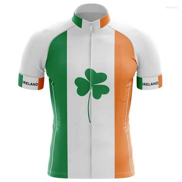 Racing Vestes Irlande Hommes Classique Cyclisme Équipe Vert À Manches Courtes Vélo Route Montagne Course Vêtements Maillot Extérieur Unisexe