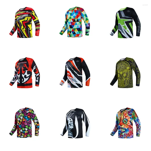 Chaquetas de carreras KEYIYUAN 2023 Mtb Downhill Jersey Motocross manga larga Dirt Bike Mountain Bike Offroad verano camiseta hombres Moto Cross