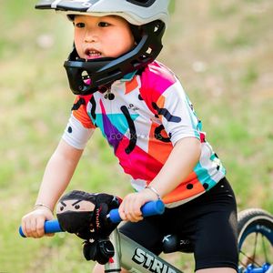 Vestes de course lameda mtb kids cycling jersey manche courte chemise de vélo de vélo enfants