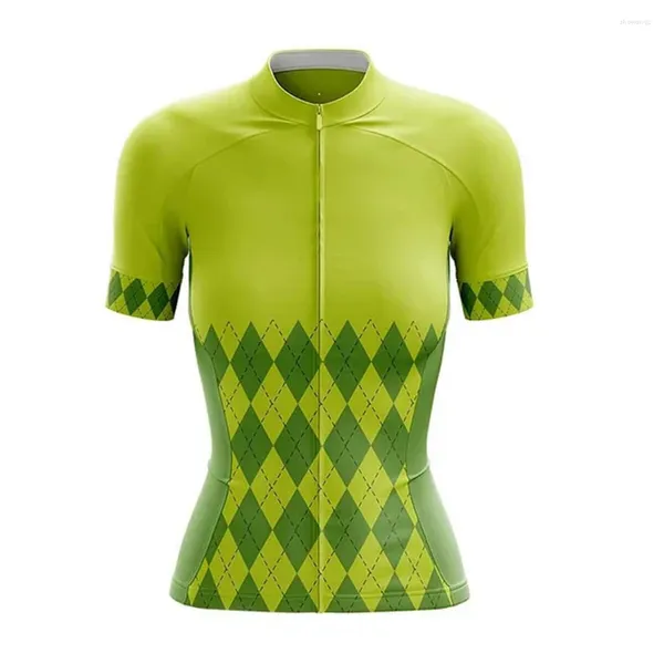 Vestes de course Lime Green Femmes Maillot de cyclisme à manches courtes Chemise de vélo Vêtements de vélo Vêtements de route de montagne Cycle Vêtements VTT