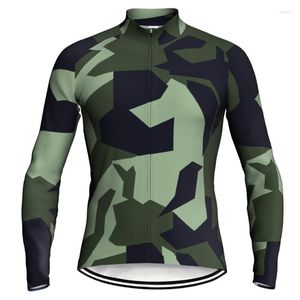 Racing Jackets Long Cycling Jersey MTB Bike Jacket Pro Race Shirt Sports Wear Road Road Motocross Mountain Pocket Uniek ontwerp Men top snel droog