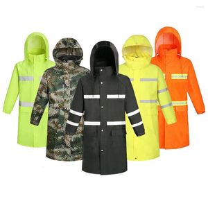 Chaquetas de carreras Chubasquero amarillo fluorescente largo Motocicleta reflectante Hombres y mujeres Ropa de lluvia para adultos Traje con capucha Ropa impermeable de alta calidad