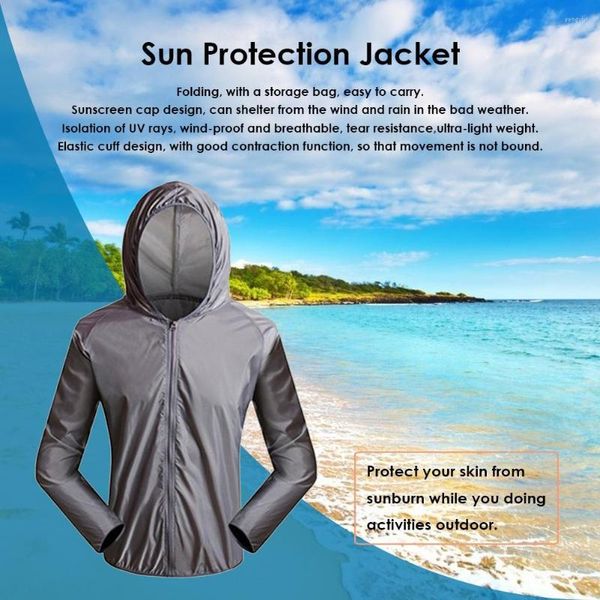 Vestes de course hommes à capuche Protection solaire étanche séchage rapide en plein air cyclisme Camping Anti-UV Ultra léger manteau vêtements