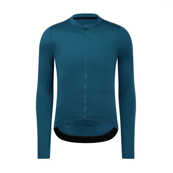 Chaquetas de carreras para hombre, camiseta de ciclismo, ropa de bicicleta de manga larga, tela italiana