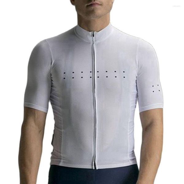 Vestes de course Mesh Sleeve Race Team Pro Cycling Jersey The Pedla LUXUA Imprimer Coolmax Court Riding Tops Porter des chemises de vélo Blanc Bleu