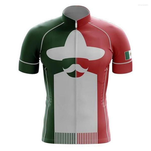 Jackets de carreras México Flagal Ciclismo Jersey Copas cortas Tops Biciclismo MTB Camisa descendente Road Bike Team Summer Sports Clothing
