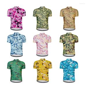 Chaquetas de carreras Camuflaje militar Hombres Pro Team Ciclismo Jerseys Manga corta Mtb Bicicleta Ejército Ropa Hombre