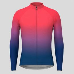 Vestes de course Minimal Gradient Hommes Cyclisme Jersey Manches Longues Tops Vélo VTT Descente Chemise Route Vélo Équipe Vêtements De Sport D'été