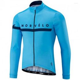 Vestes de course Morvelo Maillot de cyclisme hommes vtt vélo Bicicleta Pro équipe vêtements de sport Ropa Camisa Maillot à manches longues vêtements