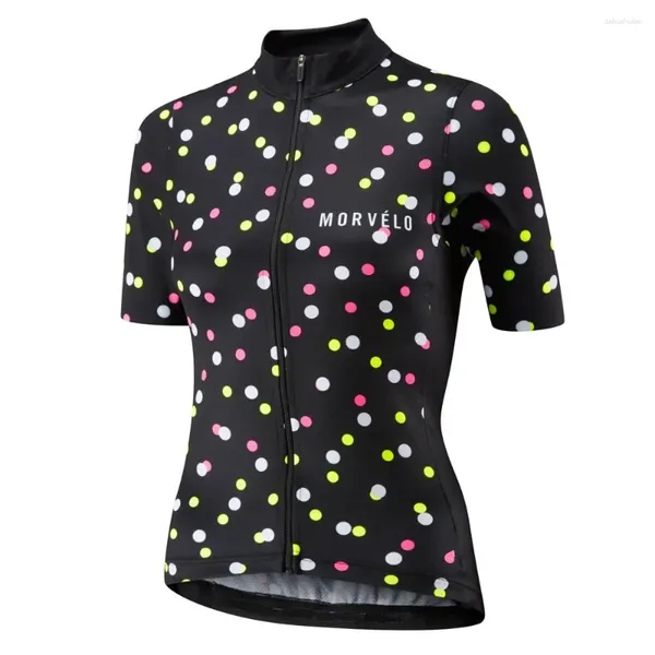 Vestes de course Morvelo Femmes Filles Été À Manches Courtes Vélo Cyclisme Jersey Route VTT Vélo Chemise Sports De Plein Air Ropa Ciclismo Vêtements