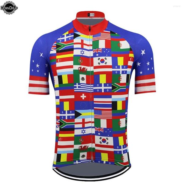 Vestes de course Style drapeau National Maillot de cyclisme Ropa Ciclismo vtt vêtements hommes à manches courtes vêtements de vélo Maillot
