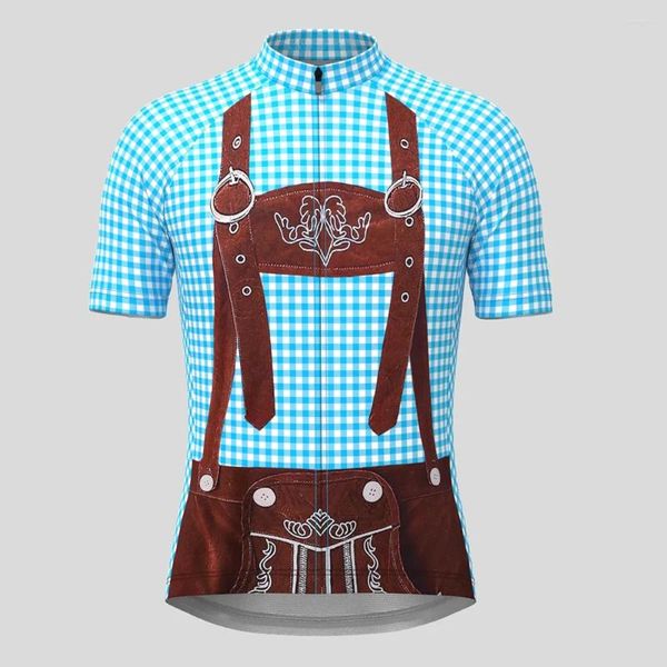 Vestes de course Costume Oktoberfest Homme Maillot de cyclisme à manches courtes Chemise de vélo d'été Vêtements de vélo Vêtements de route de montagne Respirant VTT