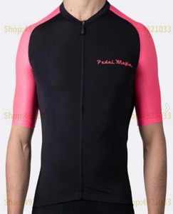 Vestes de course Pedal Mafia Contraste Série à manches courtes Maillot de cyclisme noir avec 3 poches Vêtements de vélo super légers Ropa Cicli6917790