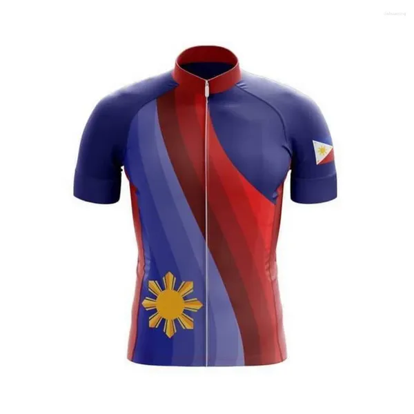 Racing Vestes Power Band Philippines National Only Short Sleeve Cycling Jersey Summer Wear Ropa Ciclismo