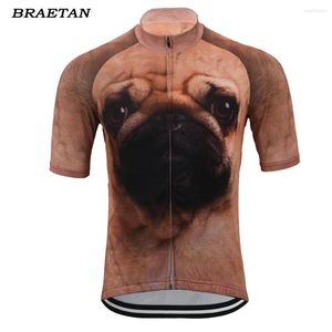 Racing Jassen Mopshond Wielertrui Mannen Korte Mouw Fiets Kleding Grappige Slijtage Fiets Kleding ALUMINIO Mallot Ciclismo Hombre