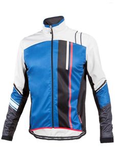 Racejassen Kwaliteit herenwielershirt met lange mouwen, thermisch fleece voor koele winterfietskleding