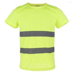 Vestes de course Réflexion T-shirt Séchante à sec rapidement haute visibilité à manches courtes L-xxxl