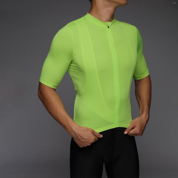 Vestes de course RISESBIK Maillot de cyclisme pour homme Chemise de vélo de route Pro Race Fit Vêtements de vélo sans plis Tissu soyeux doux de haute qualité