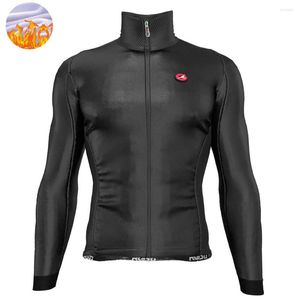 Racing Jackets Rosti Winter Thermal Fleece Jacket Cycling Uniform Men Lange Mouw Road Bike Outdoor MTB Kleding Warm Ciclismo 2023