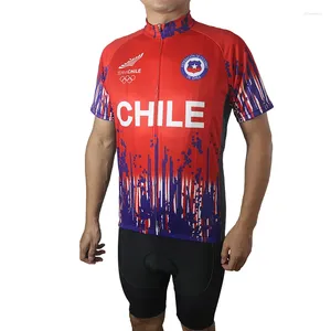 Vestes de course Jersey à manches courtes Vélo Chili Cyclisme Top Bleu Rouge Route Vélo Porter Descente Doublure Vêtements Sport Rider Veste D'été