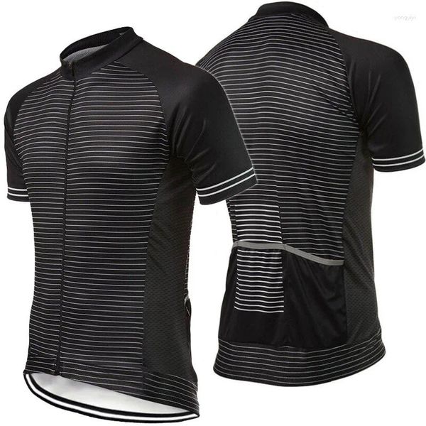 Vestes de course Jersey de route à manches courtes Cyclisme Vêtements noirs Veste de descente VTT Chemise Vélo Pull Trip Wear Hommes Top Tissu Manteau Ventre