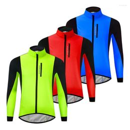 Racing Vestes Sport Jersey Épaississement Chaud Plus Velours Coupe-Vent Et Imperméable Vêtements D'hiver Cyclisme Bande Réfléchissante Fermeture Éclair Complète