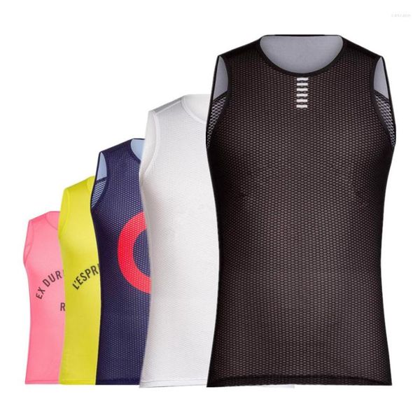 Chaquetas de carreras Deportes Primera capa Camiseta interior blanca Malla ligera Base de ciclismo Jersey de bicicleta para hombres Ropa interior deportiva transpirable Verano