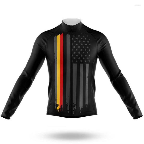 Racing Vestes PRINTEMPS ÉTÉ Allemagne ÉQUIPE NATIONALE SEULEMENT À MANCHES LONGUES ROPA CICLISMO CYCLISME MAILLOT PORTER TAILLE XS-4XL