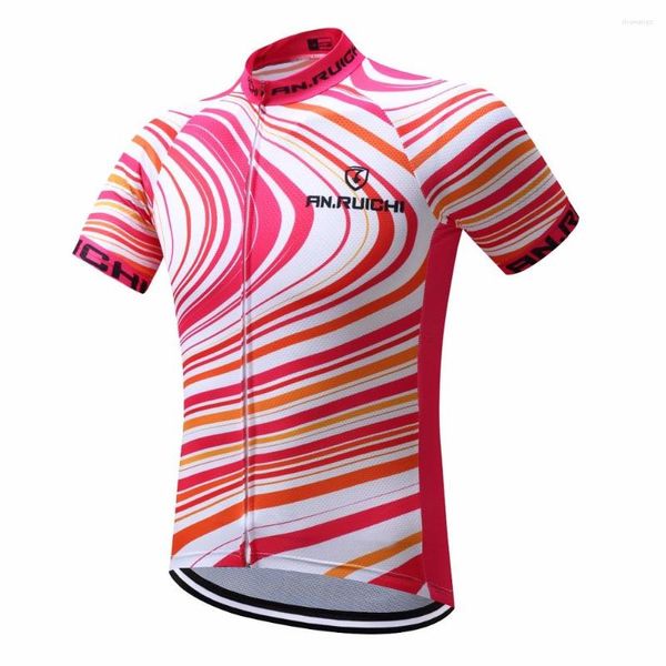 Vestes de course Stripe Design Femmes Cyclisme Jersey 2023 Court Riding Vêtements de vélo Sport Jerseys Personnalisé / Service de gros