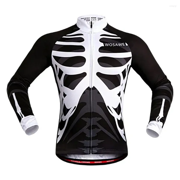 Vestes de course Maillot de vélo élégant Respirant Cyclisme Haut Dos Réfléchissant Slim Fit Col Montant Unisexe Vélo