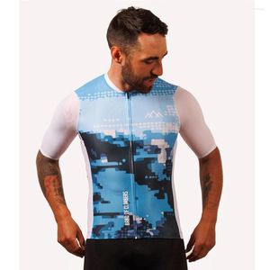 Racing Jackets Summer Band van klimmers fietsen Apparel Men's Performance Korte Mouw Jerseys White/Blue Maillot de Cyclisme Ciclismo