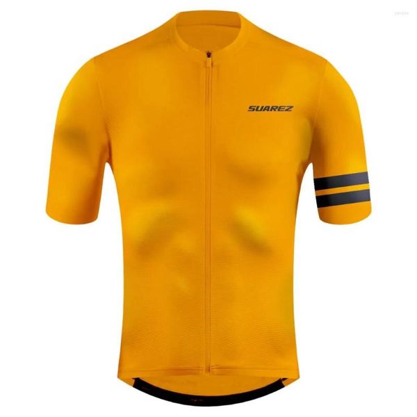 Racing Vestes Été Cyclisme Hommes Jaune Manches Courtes Maillots Ropa Ciclismo Maillot Hombre VTT T-Shirts Sportswear