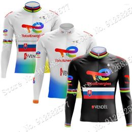 Racing Jackets Total Erergies 2024 Team Cycling Jersey Long Sleeve Winter Clothing Race Road Bike Shirts Bicycle Tops MTB ROPA CICLISMO