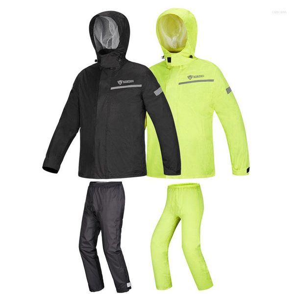 Chaquetas de carreras, chaqueta de ciclismo impermeable fluorescente de dos piezas, traje de lluvia, pantalones para adultos, chubasquero reflectante para montar en motocicleta