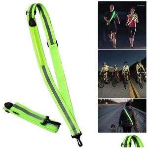 Vestes de course USB Rechargeable Cyclisme Réfléchissant Courant Courroie LED réglable Marche Sash Drop Livraison Sports de plein air Athleti Otfwp