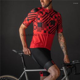 Les vestes de course portent mieux TWIN SIX 6 PRO TEAM AERO RED CYCLING Jersey à manches courtes Bicycle Gear Race Fit Cut Speed Road Top