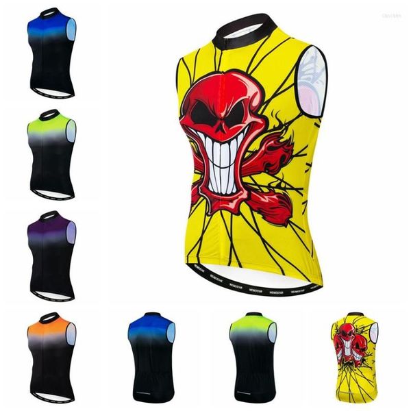 Chaquetas de carreras Weimostar 2023 bicicleta sin mangas ciclismo Jersey hombres montaña MTB chaleco Ropa bicicleta Top camisa amarillo rojo