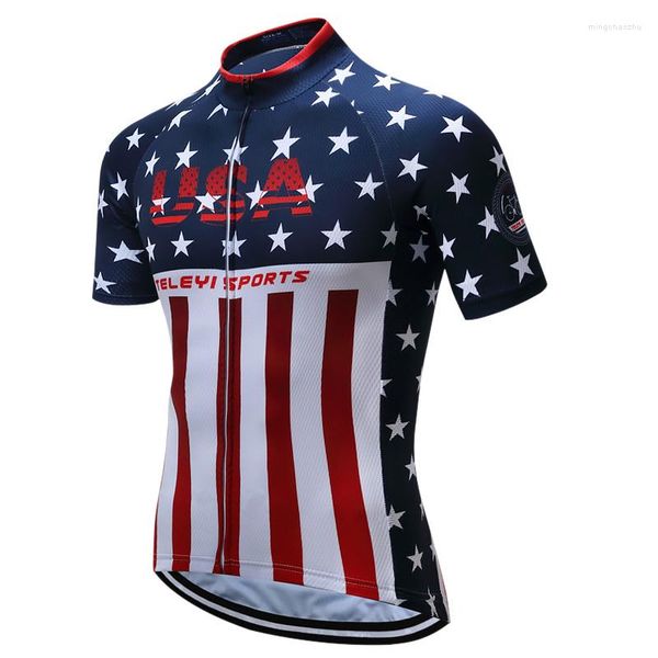 Vestes de course Weimostar 2023 Bike Team Pro maillot de cyclisme hommes USA Style respirant vtt séchage rapide vêtements de vélo