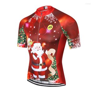 Vestes de course Weimostar 2023 Maillot de cyclisme de Noël Hommes Vêtements de vélo à manches courtes Séchage rapide Route VTT Vélo Ropa Ciclismo