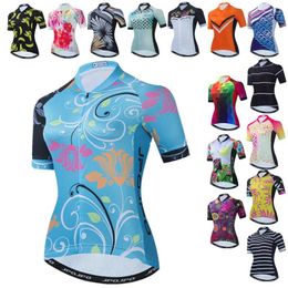 Vestes de course Weimostar Pro Womens Cycling Jersey 2024 Summer Bicycle Tops Team Sport Mtb Bike Anti-Uv Shirt Cycle Wear