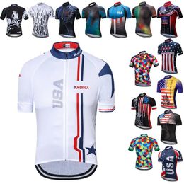 Vestes de course weimostar usa jersey cycling hommes 2024 pro équipe de vélo de vélos uniforme vêtements de montagne