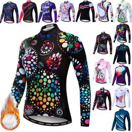 Jackets de carreras Weimostar Winter Winter's Termal Cycling Jersey Camisetas de manga larga Bicicletas a prueba de viento BLUSIÓN DE CHICA CHICA