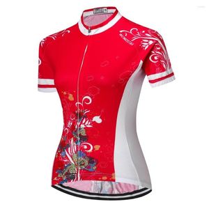 Vestes de course Weimostar femmes maillot de cyclisme respirant vêtements de vélo/vélo à séchage rapide vêtements de sport Ropa Ciclismo chemise rouge