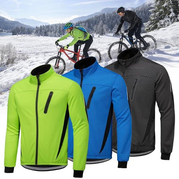 Vestes de course hiver échauffement polaire thermique veste de cyclisme vélo vtt vélo de route vêtements coupe-vent cyclisme imperméable Long Jersey